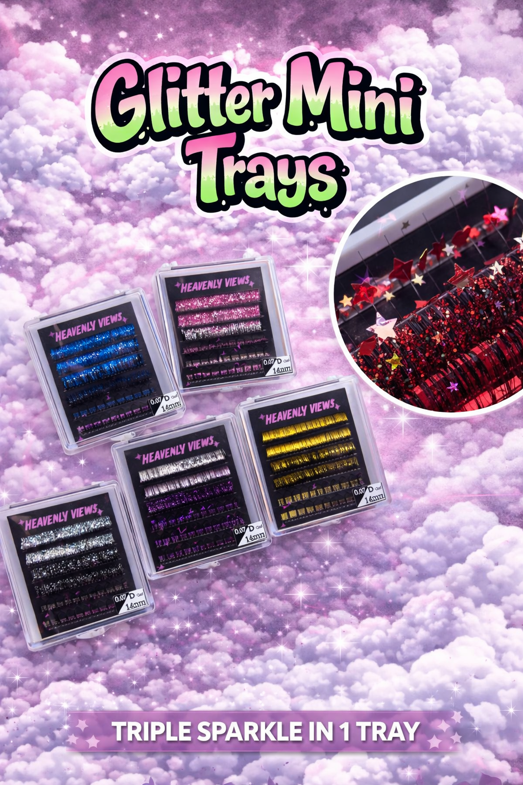 Glitter, tinsel & decal tray